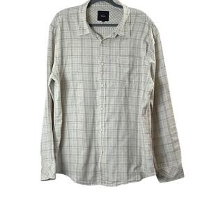 Rails Mens Sz XXL Owens Beige Gray 100% Cotton Beach Preppy Long Sleeve Shirt